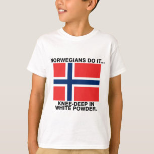 Camiseta Noruegueses Fazem... Até os Joelhos em Pó Branco