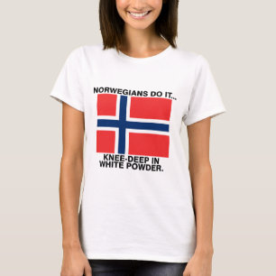 Camiseta Noruegueses Fazem... Até os Joelhos em Pó Branco