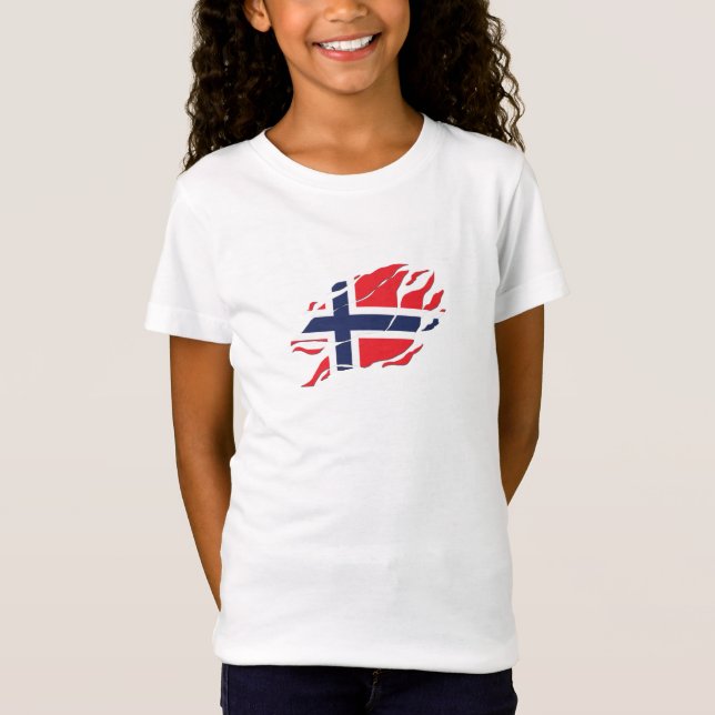 Camiseta Norway Flag Dentro Me, escandinavia dentro Claw Ma (Frente)