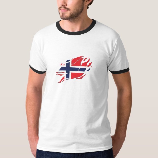 Camiseta Norway Flag Dentro Me, escandinavia dentro Claw Ma (Frente)