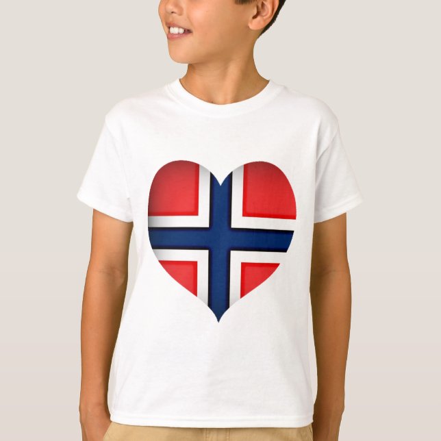 Camiseta Norway Flag Heart (Frente)