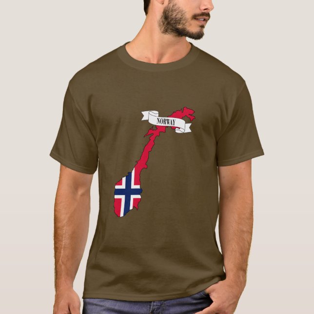 Camiseta  Norway flag map (Frente)