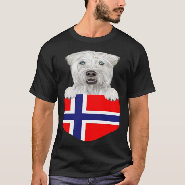 Camiseta Norway Flag Soft Coated Wheaten Terrier Dog In Poc (Frente)