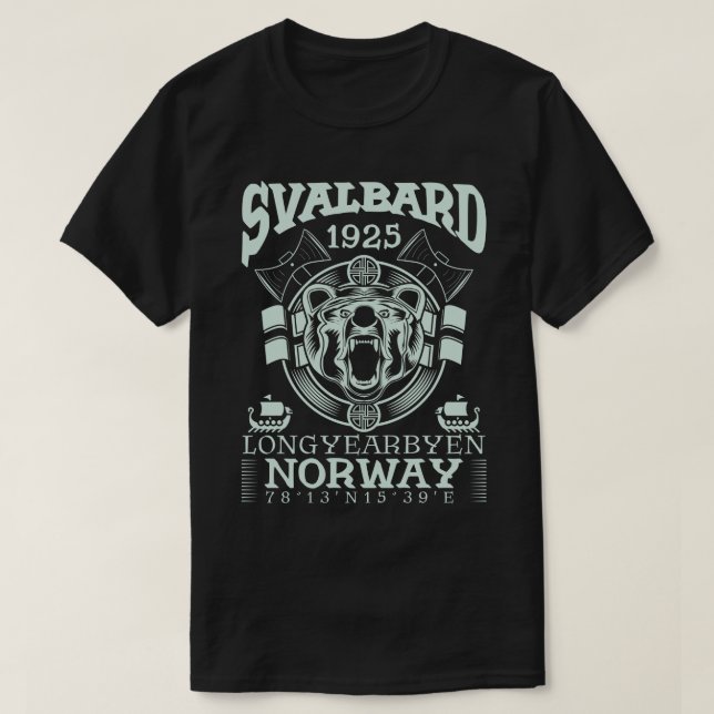 CAMISETA NORWAY SVALBARD LONGYEARBYEN - URSO POLAR (Frente do Design)
