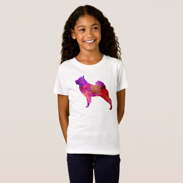 Camiseta Norwegian Elkhound in watercolor (Frente Completa)