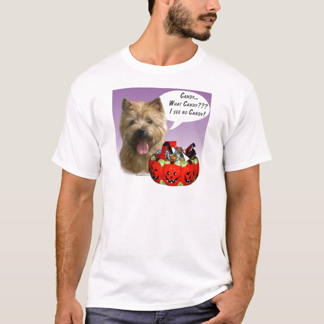 Camiseta Norwich Terrier Halloween Candy (Frente)