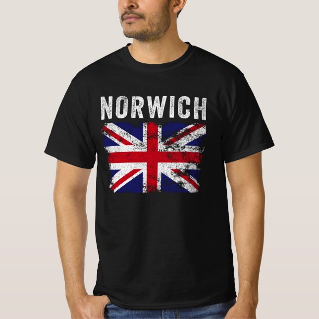 Camiseta Norwich UK Flag England Souvenir (Frente)