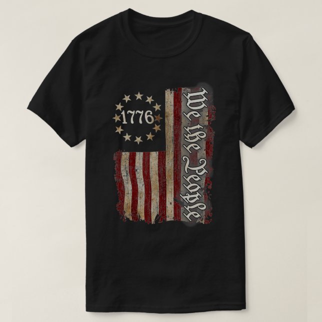 Camiseta Nós, A História Pessoas Americana 1776 Independênc (Frente do Design)
