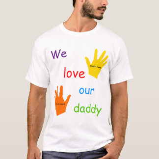 Camiseta Nós amamos nosso 2 crianças) t-shirt do pai (