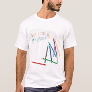Camiseta Nós Amamos Você Mamãe Arte Desenhada à Mão com Giz