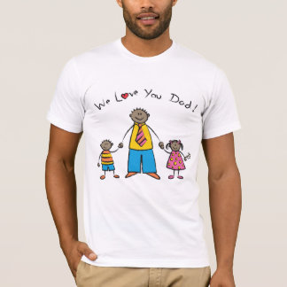 Camiseta Nós Amo-Te Pai Cartoon Family Feliz Dia de os pais