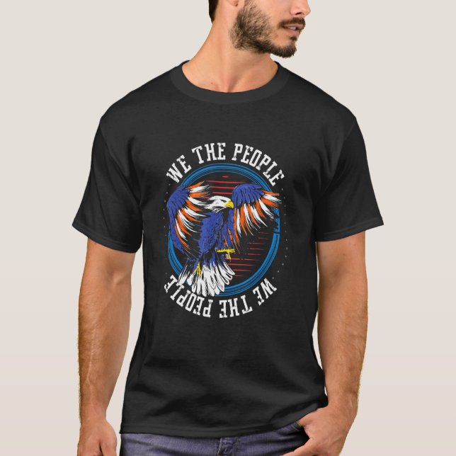 Camiseta Nós, As Pessoas Eua Freedom Eagle American Patriot (Frente)