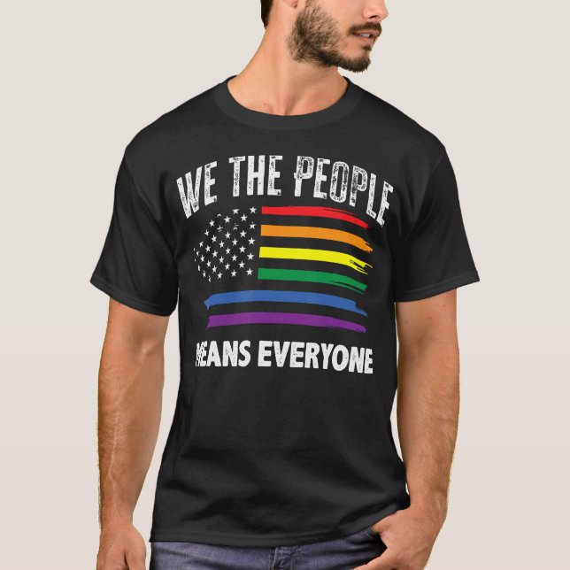 Camiseta Nós, as Pessoas, significa que todos os EUA, LGBT, (Frente)
