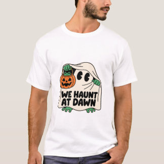 Camiseta Nós Assombramos ao Amanhecer Fantasma Divertido Ab