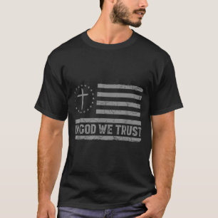 Camiseta Nós Confiamos Em Deus Cruz De Jesus Bandeira EUA F