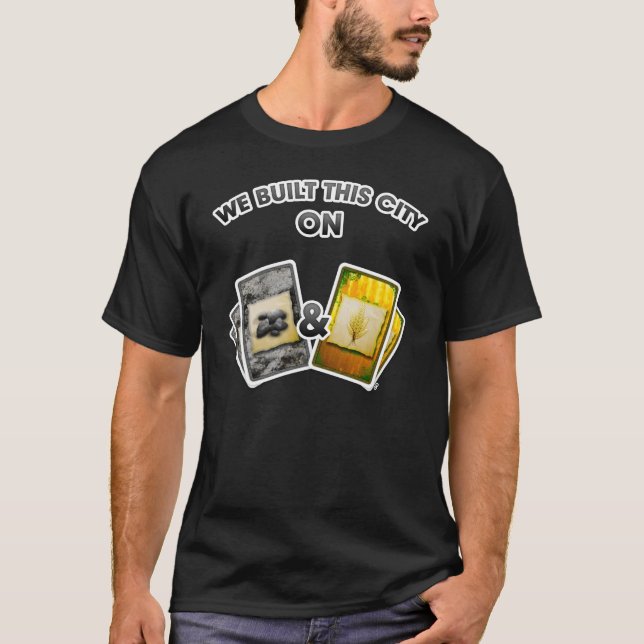 Camiseta Nós construímos esta cidade [ESCURA] (Frente)