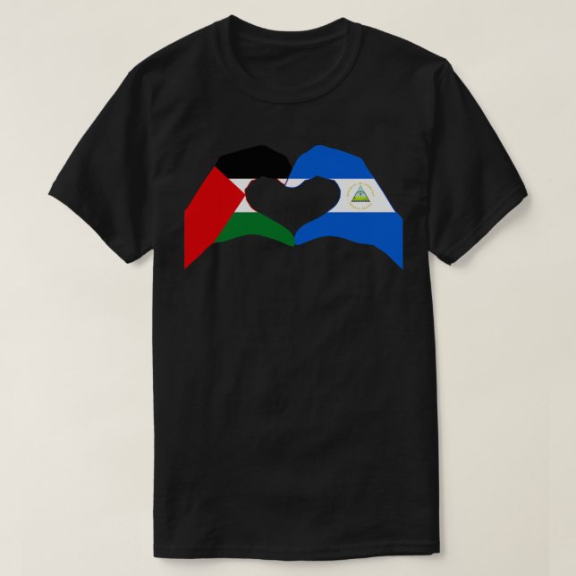 Camiseta Nós Coramos a Palestina, Nicarágua, Série Patriot  (Frente do Design)