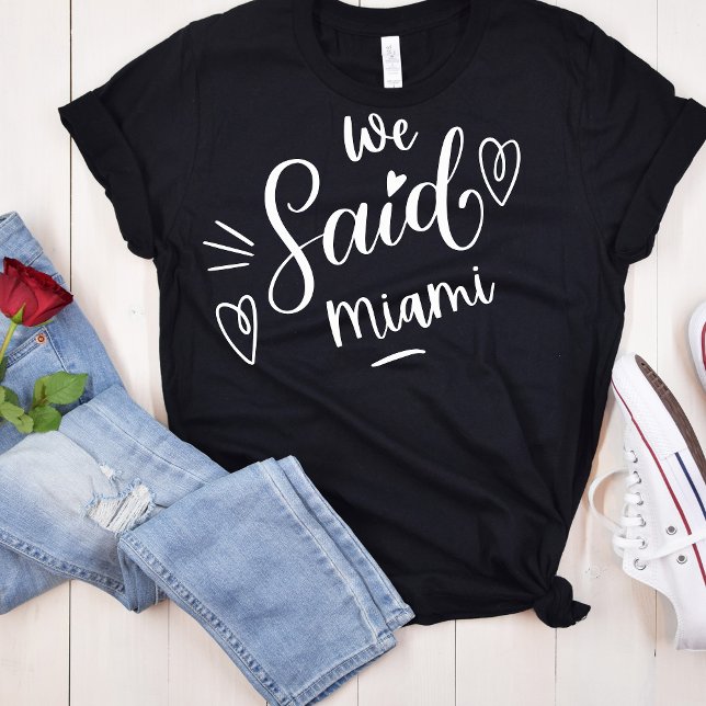 Camiseta Nós Dissemos Miami Preto Tropical Divertido Desped (Criador carregado)