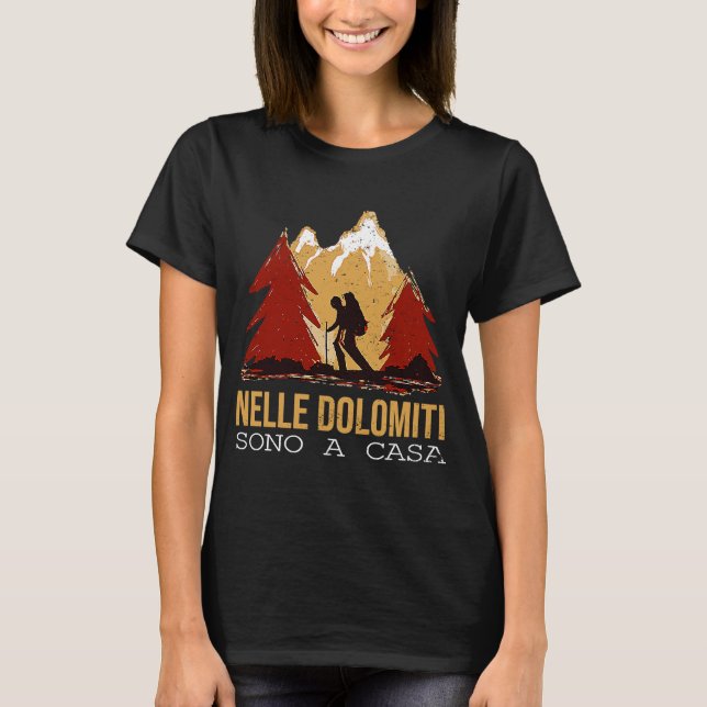 Camiseta Nos Dolomites estão em casa Excursions Ski mounta (Frente)