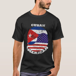 Camiseta Nós e a bandeira da Cuba metade cubana metade amer