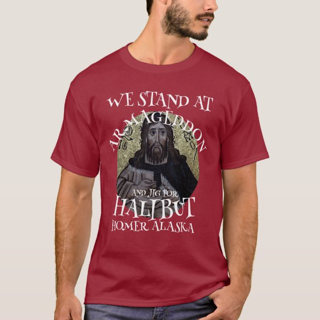 CAMISETA NÓS ESTAMOS NO ARMAGEDOM E DANÇAMOS PARA HALIBUT (Frente)