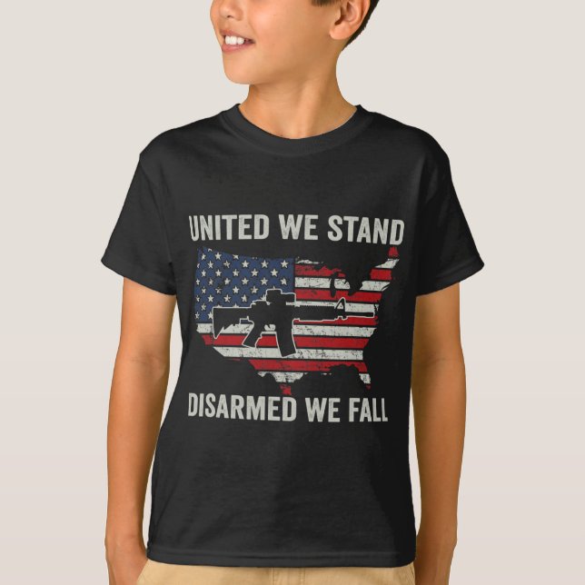 Camiseta Nós Ficamos Desarmados Caindo - Pro Guns Usa Flag  (Frente)