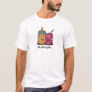 Camiseta Nós Ficamos Juntos Design Fofo de Pasta de Amendoi