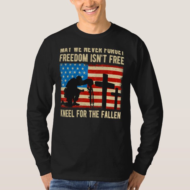 Camiseta Nós Flag Kneel Para A Honra Falsa Os Patriotas (Frente)