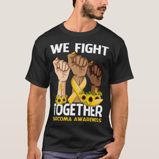 Camiseta Nós lutamos juntos SARCOMA SENSIBILIZANDO Sunflowe (Frente)