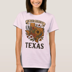 Camiseta Nos Nossos Corações: Texas – Apoio e Lembrança