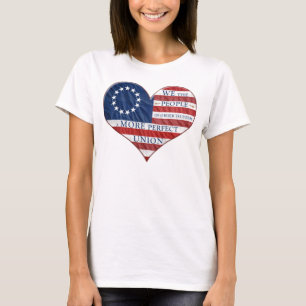 Camiseta Nós, o Pessoas American Flag Heart