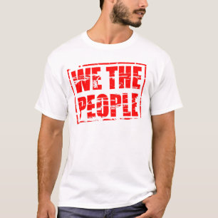 Camiseta  “Nós, o povo” com efeito de carimbo de borracha v
