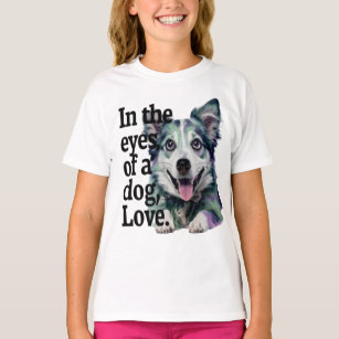 Camiseta Nos Olhos Do Amor Do Cachorro
