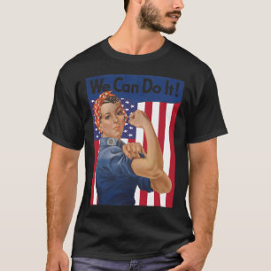 Camiseta Nós Podemos Fazer Isso Rosie A Bandeira Feminista