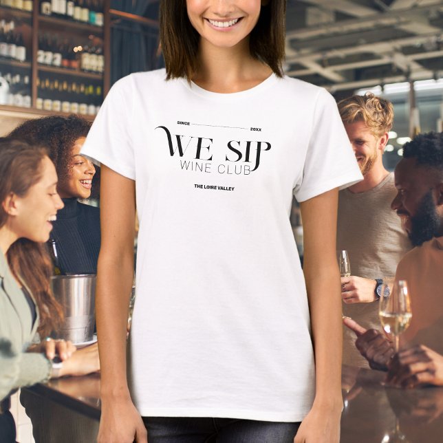 Camiseta Nós Sip Wine Club Personalizado Crest Membros T-Sh (Criador carregado)