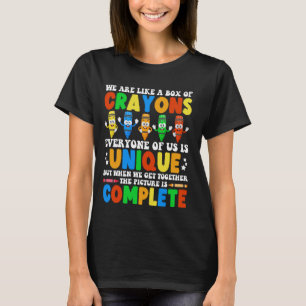 Camiseta Nós Somos Como Uma Caixa De Crayons De Volta À Eng