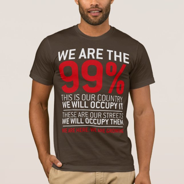 Camiseta Nós somos os 99% - 99 por cento ocupam Wall Street (Frente)