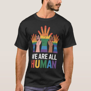 Camiseta Nós Somos Todos Arco-Íris Humano Orgulho LGBTQ Lev