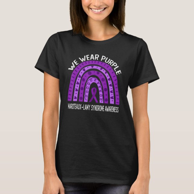 Camiseta Nós Usamos Arco-Íris Roxo Para a Síndrome de Marot (Frente)