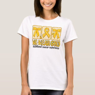 Camiseta Nós Usamos Dourado, Laço de Conscientização do Cân