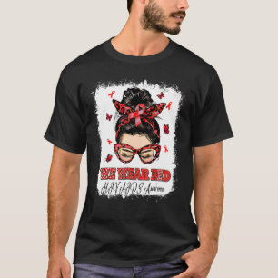 Camiseta Nós Usamos Guerreiro de Coque Desgrenhado Vermelho