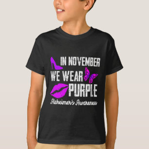 Camiseta Nós Usamos Roxo em Novembro Conscientização sobre