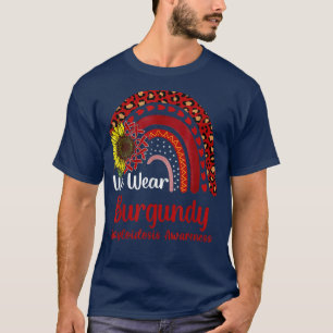 Camiseta Nós Vestimos a Borgonha Amiloidose Consciência Arc
