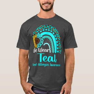 Camiseta Nós Vestimos Alergias à Comida Teal Consciência Ar