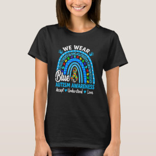 Camiseta Nós Vestimos Azul Para A Consciência Autista Em Ab