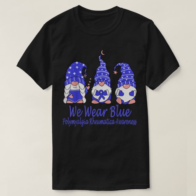 Camiseta Nós Vestimos Azul Para A Consciência Da Polimialgi (Frente do Design)