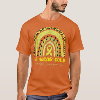Camiseta Nós Vestimos Dourado Cancer de Infância do Arco-Ír