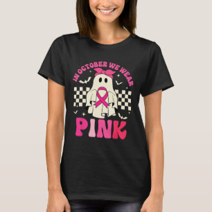 Camiseta Nós Vestimos o Cancer de Mama Fantasma Rosa do Hal