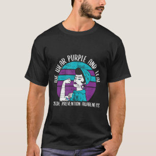 Camiseta Nós Vestimos Roxo E Teal - Conscientes De Prevençã