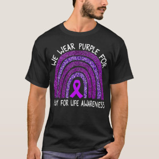 Camiseta Nós Vestimos Roxo para Relé para a Consciência da 